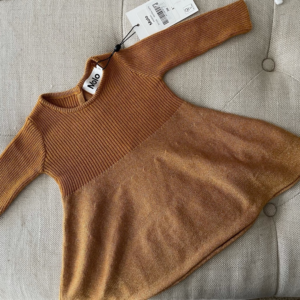 Gold Molo Baby Dress, 3-6 months
